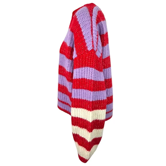 BLANKNYC Good Mood Sweater NEW Striped Pullover Womens XL Red Pink Revolve - Picture 7 of 11